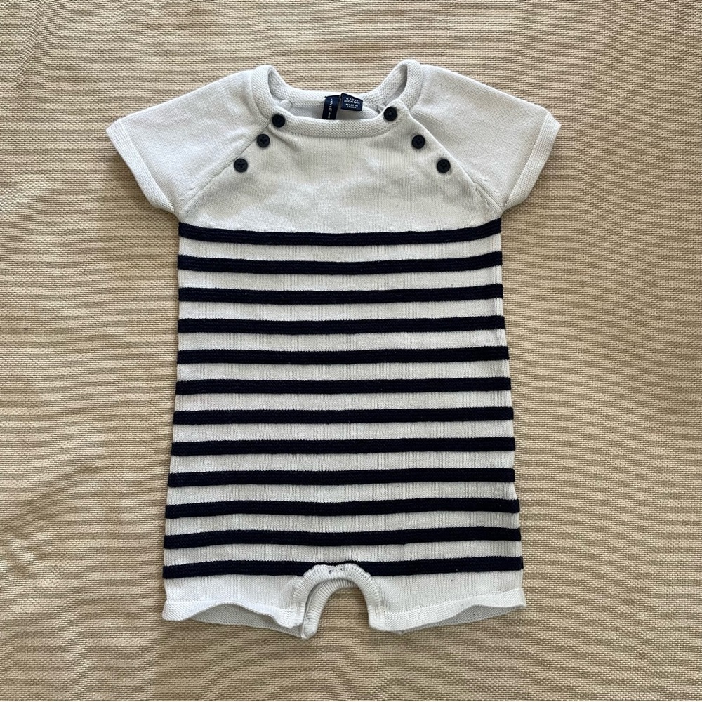 Janie and Jack Baby Striped Sweater Romper 6-12 Months Marine Stripe Nautical